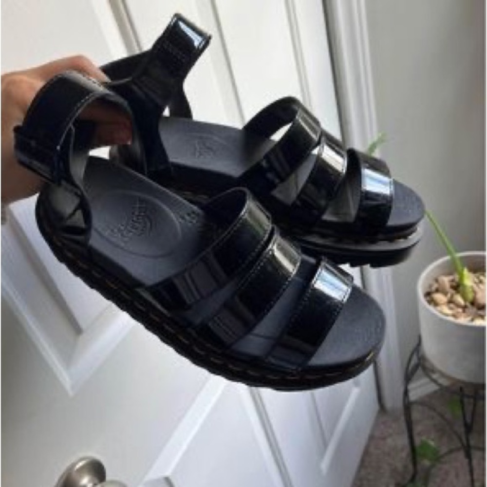 Doc Marten Patent Leather Gladiator Sandals